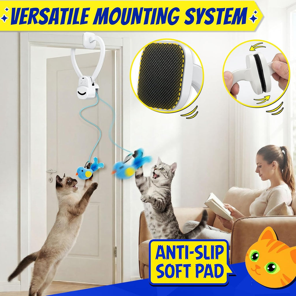 CATPICK Interactive Doorway Cat Toy, No-Adhesive Clip-On for Indoor Cats