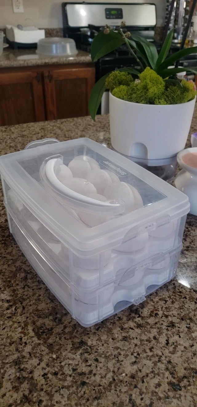 Snapware (2-Layer, 24 Eggs) Plastic Detachable Deviled Egg Carrier Storage