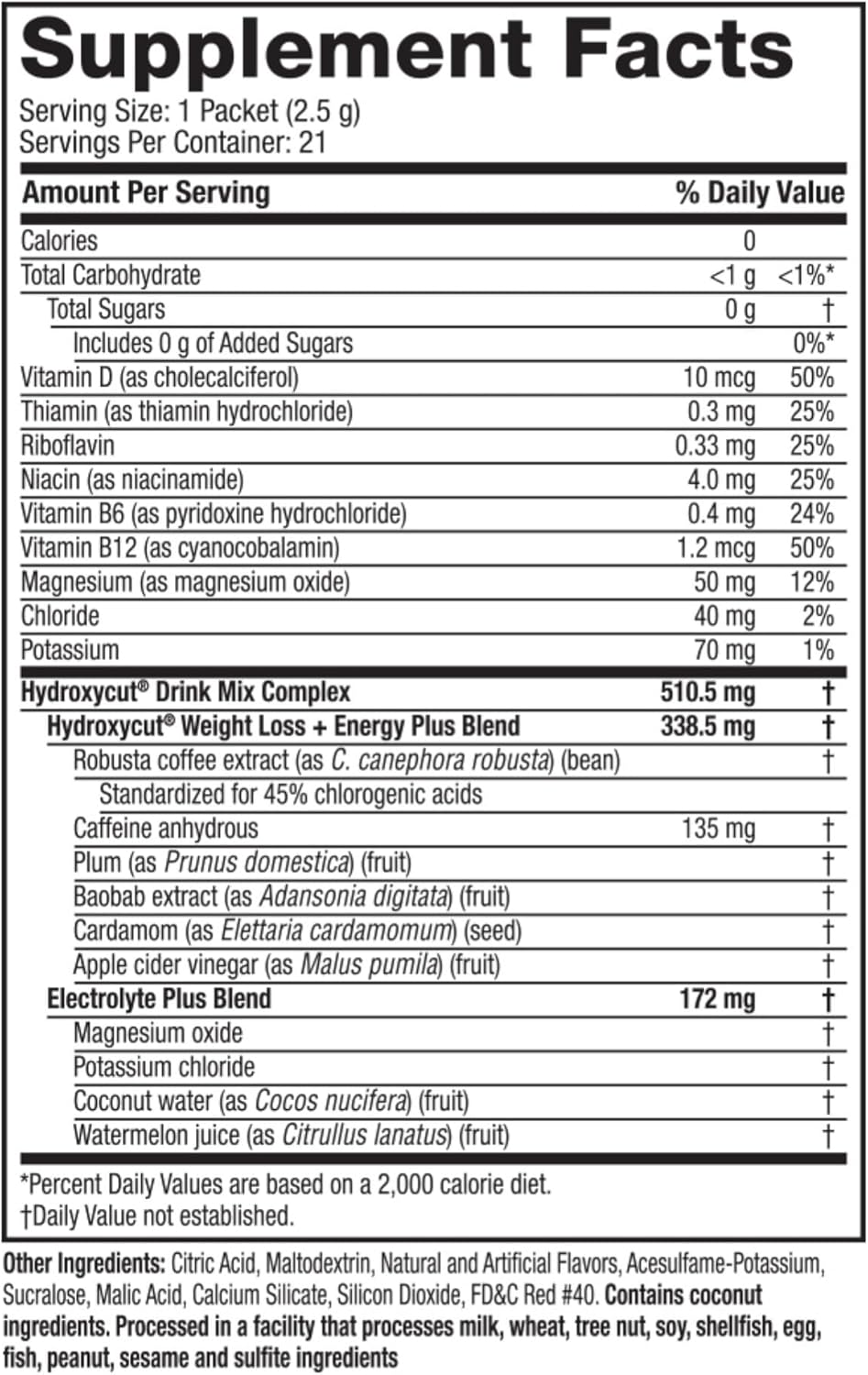 Hydroxycut Drink Mix, Advanced Result, Wildberry Blast, 21 Stick Packs