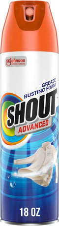 Shout Advanced Grease Busting Foam, Laundry Stain Remover, 18oz, (1-Pack)