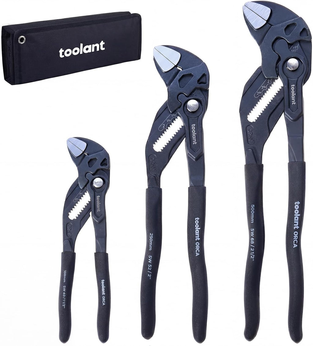 toolant 7-Inch Pliers Wrench, CR-V Steel, Smooth Parallel Jaws, 10:1