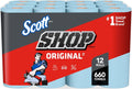 Scott Shop Towels Original, 55 Towels/Roll, 12 Rolls/Case