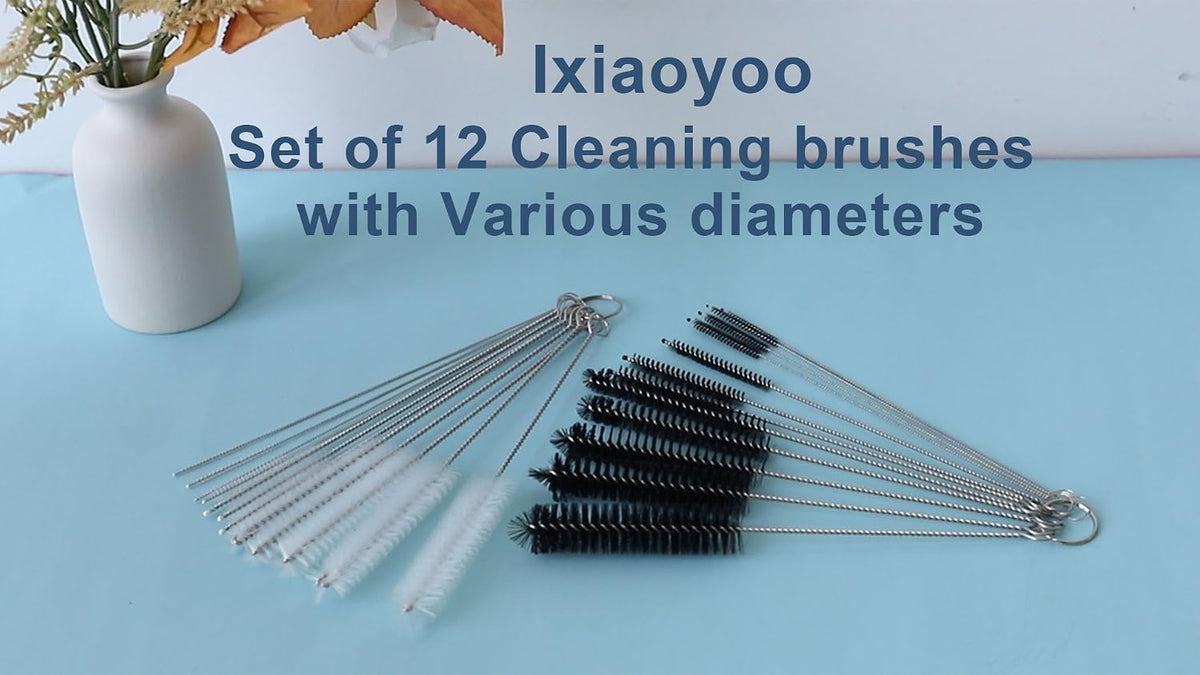 Ixiaoyoo 12 Pcs Straw Cleaner Brushes Set, 8.2 Inch Nylon Cleaning Brush
