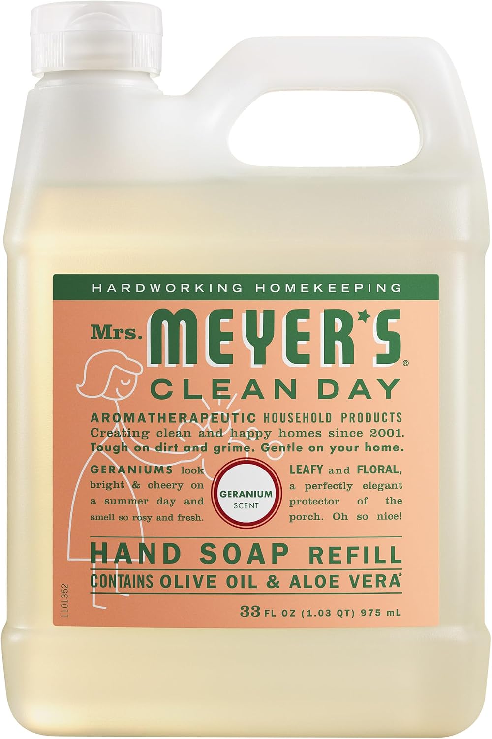 MRS. MEYER'S CLEAN DAY Liquid Hand Soap Refill, Compassion Flower, 33 fl oz
