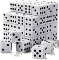 Rerdeim 60 Pieces Standard Dice, 16mm Bulk White Opaque Black Pips Six Sided Dice Set, for Rolling, Group Event, Board Games, Classroom Math