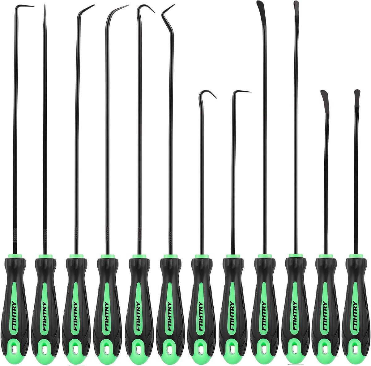 FTIHTRY 12-Piece Pick and Hook Tools Set, Pick Tool Set Car Auto Oil Seal/O-Ring Seal Gasket Pick Hooks Puller Remove, Long and Mini Pick Tool Set