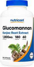 Nutricost Glucomannan 1,800mg Per Serving, 180 Capsules, Gluten-Free