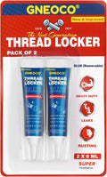 2 Pack Thread Locker Blue and Red 6mlx2 - Medium and Strong StrengthThreadlocker Metal Glue for Nuts, Bolts, Fasteners - Prevent Loosening/Corrosion (Blue and Red 6ml*2)