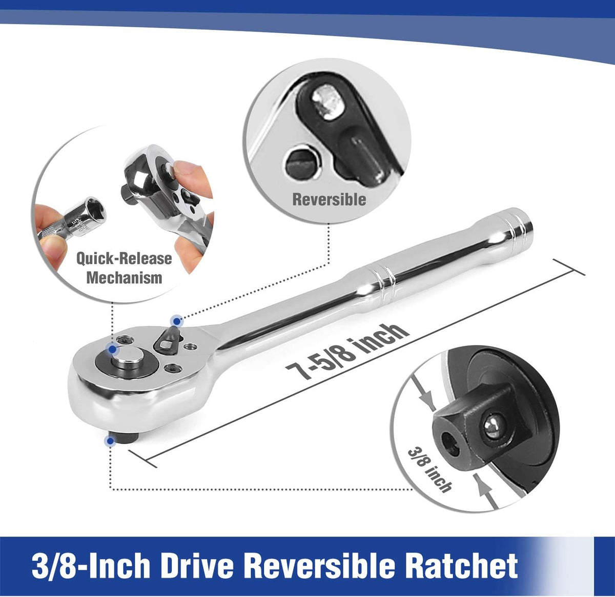 WORKPRO 39-Piece Drive CR-V Socket Set(1/4" & 3/8")