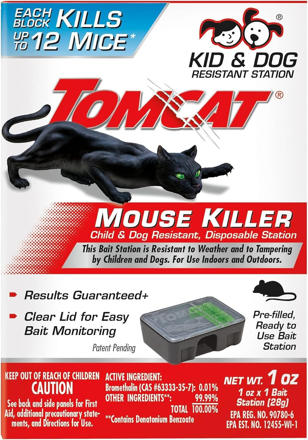 Tomcat Mouse Killer, Child & Dog Resistant, Refillable Station and 16 Baits