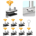 Sliding Window Locks 4 Sets，Adjustable Aluminum Stopper for Window Security
