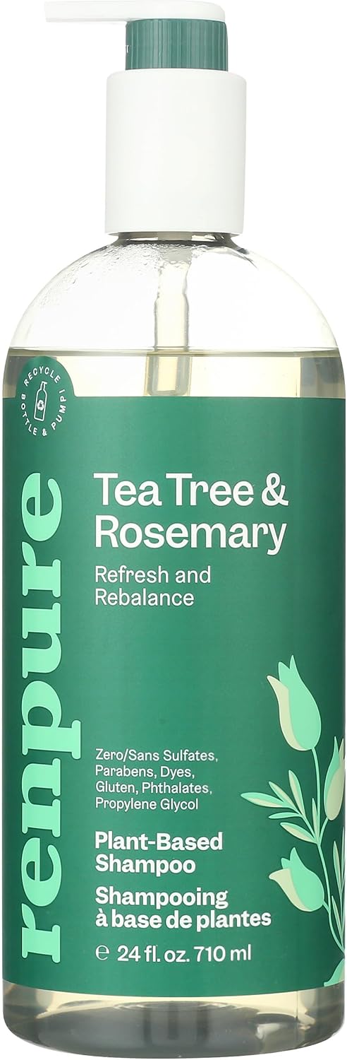RENPURE Tea Tree & Rosemary Balancing Shampoo for Oily/Normal Hair 24oz
