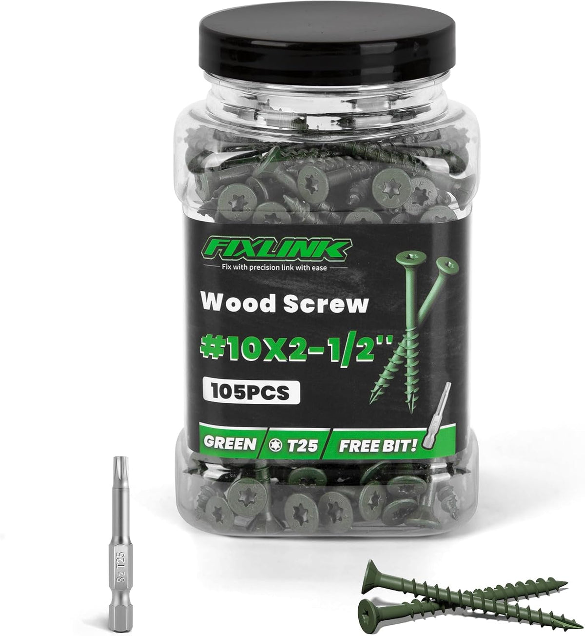 Deck Screws 3 Inch, 310PCS, FIXLINK #10 x 3 Wood Screws, Tan