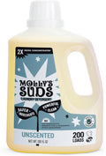 Molly's Suds Liquid Laundry Detergent | Clean Laundry Detergent Soap for Sensitive Skin | 2x Concentrated, High Efficiency (HE) | Peppermint - 100 Loads