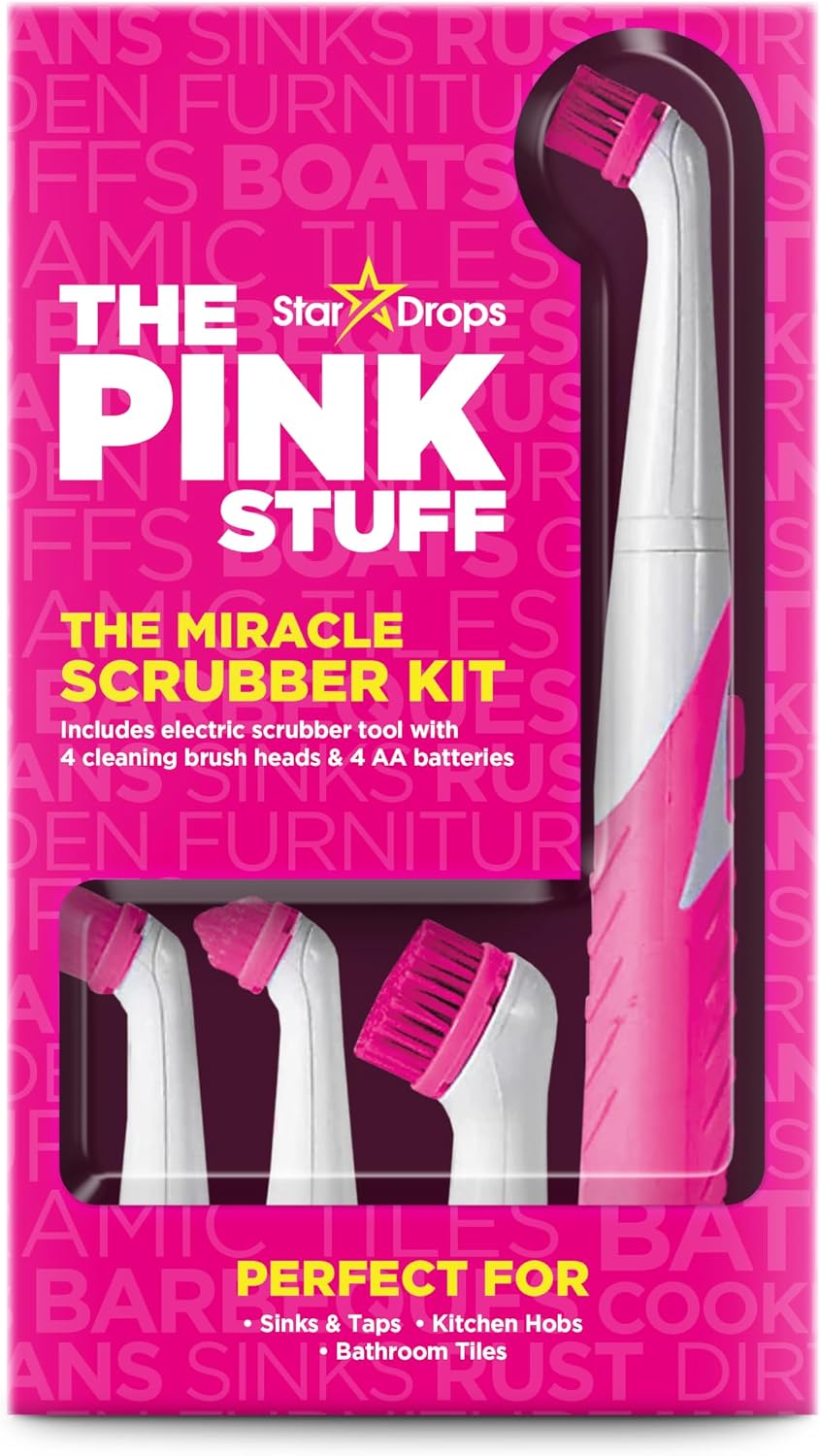 The Pink Stuff Miracle Scrubber Kit, Electric Cleaning Tool Set