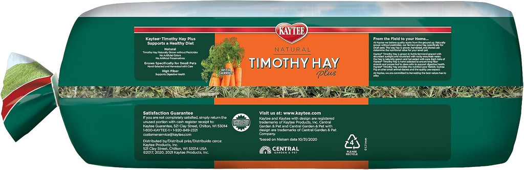 Kaytee All Natural Timothy Hay Plus Carrots for Guinea Pig & Rabbit