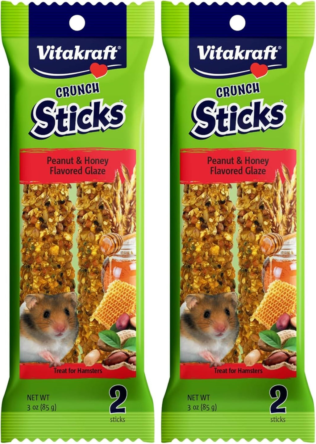 Vitakraft Crunch Sticks Hamster Treat Apple & Honey Flavor - 2 Sticks
