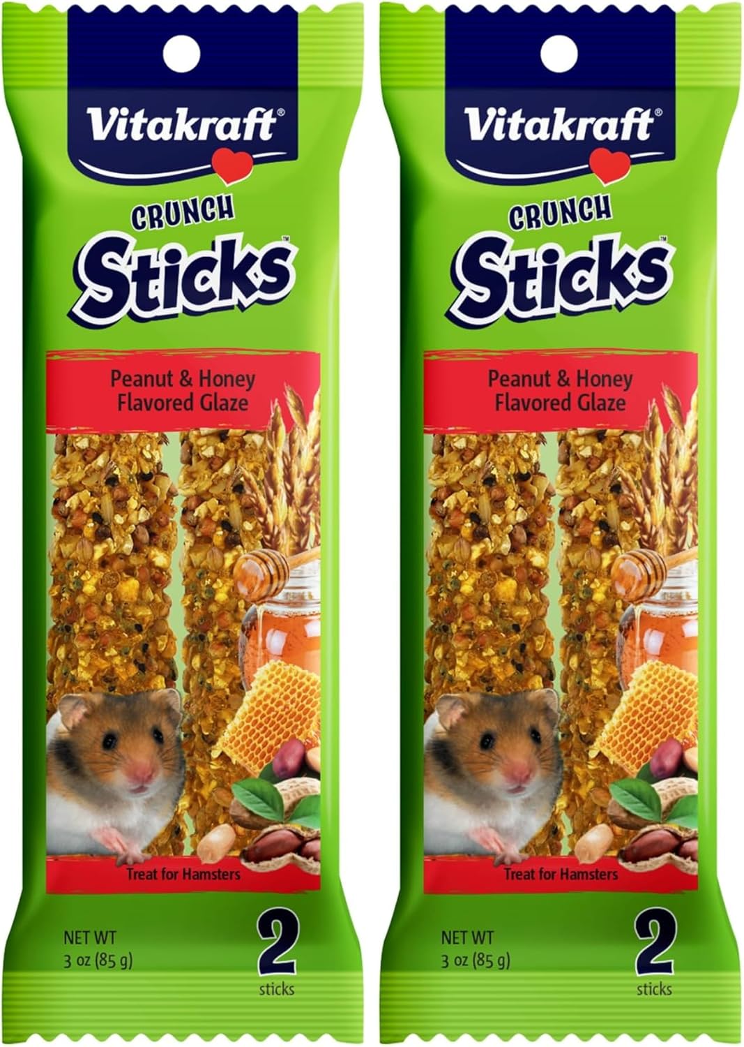 Vitakraft Crunch Sticks Hamster Treat Apple & Honey Flavor - 2 Sticks