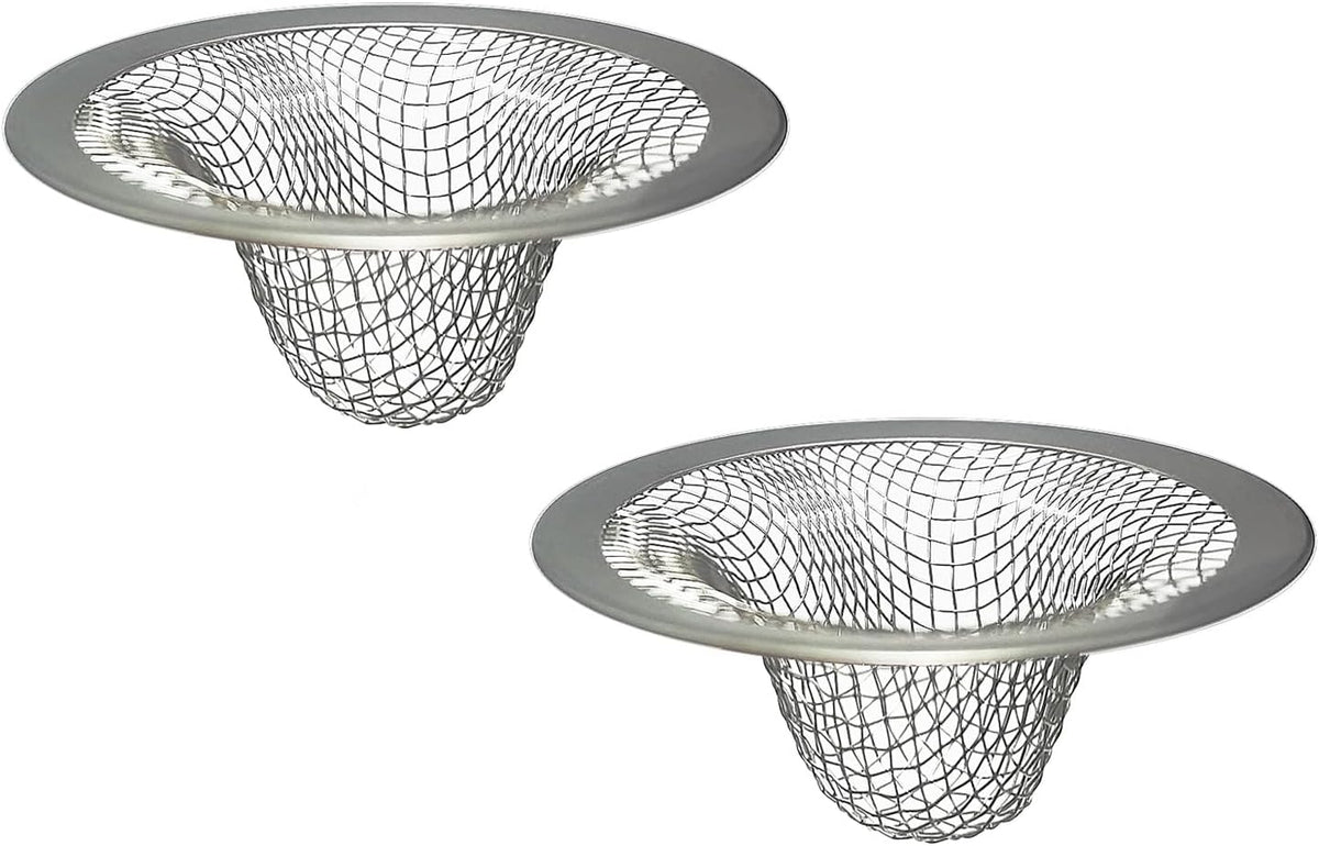 1.0" Small Drain Strainer, Sink Drain Hair Catcher, Bathroom Sink Drain Strainer, 2PCS Drain Mesh Baskets for Laundry, Mop Pool, Utility, Slop, RV Sink, Stainless Steel Drain Filter