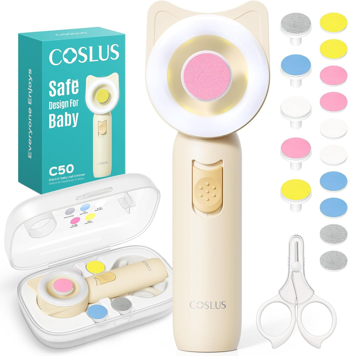 COSLUS C50 Baby Electric Nail File Trimmer, Gentle & Safe