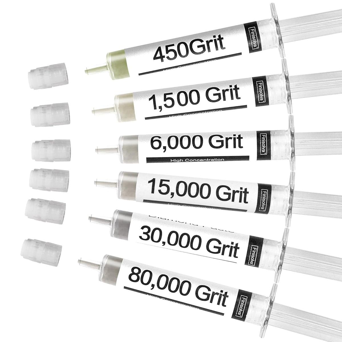 Diamond Paste Polishing and Lapping Compound Kit, 6 Pack, 450-80,000 Grit
