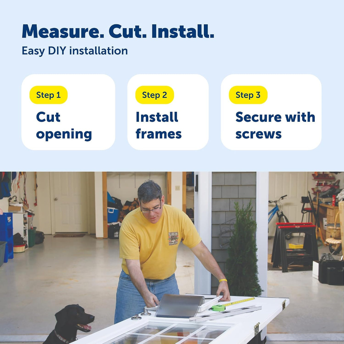 PetSafe Interior Cat Door, 2-Way Lock, White, Cats up to 15 lb