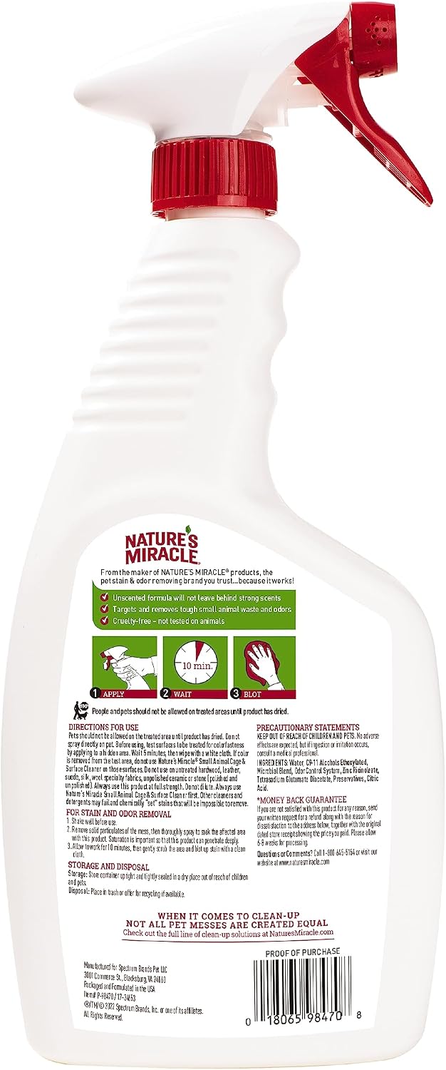 Nature's Miracle Small Animal Cage & Surface Cleaner, 24 oz