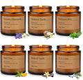 6 Pack Candles for Home Scented Aromatherapy Candle Gift Set for Women Soy Wax Long Lasting Amber Jar Candles Gift for Birthday Mother's Thanksgiving Day Present