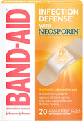 BAND-AID Brand Adhesive Bandages, Infection Defense, Assorted Sizes, 20 Ct