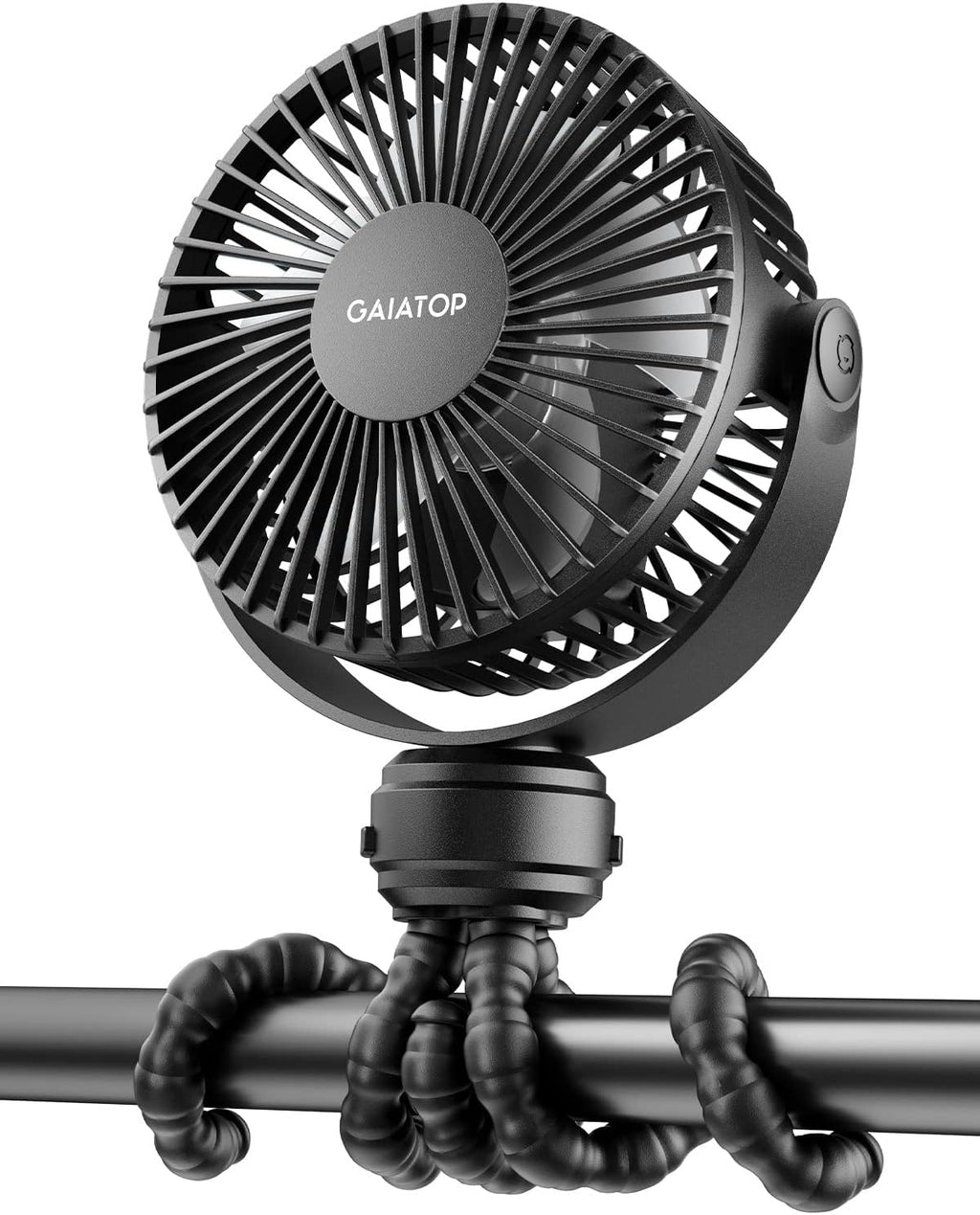 Gaiatop Mini Portable Stroller Fan, Small Clip on Fan 3 Speed Rechargeable