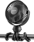Gaiatop Mini Portable Stroller Fan, Small Clip on Fan 3 Speed Rechargeable