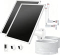 Solar Panel for Ring Camera, 6W Solar Charger with USB-C & Barrel Plug for Ring Stick Up Cam Plus/Pro & Spotlight Cam Battery Series, Waterproof, 9.8ft Cable, White