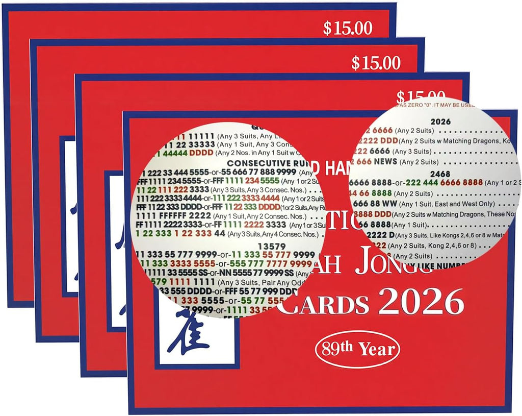 2026 NMJL Mah Jong Card Official Revision - Hands for American Mahjong (4PCS Large-Size)