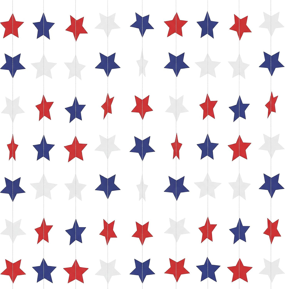 RAINFLOW 104 Ft Gold Star Garland - 8PCS Glitter Hanging Stars Banner Decor
