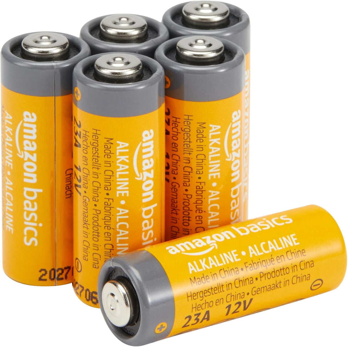 Amazon Basics 6-Pack 23A Alkaline Batteries, 12 Volt, Long-Lasting Power, for Key Fobs