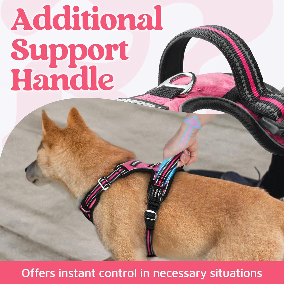 rabbitgoo Dog Harness for Large, No Pull 3 Buckles Easy On & Off