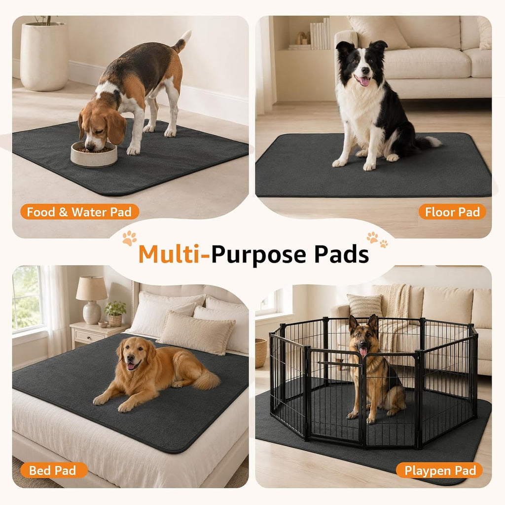 LOOBANI Washable Pee Pads for Dogs, 2 Pack Fast Absorbent Dog Mats,36"x48" | Leak-Proof and Non-Slip Reusable Puppy Pads, Machine Washable, Whelping Pads for Crate, Playpen, Incontinence, Housebreaking
