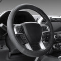 SEG Direct Black Microfiber Leather Auto Car Steering Wheel Cover 15 inch