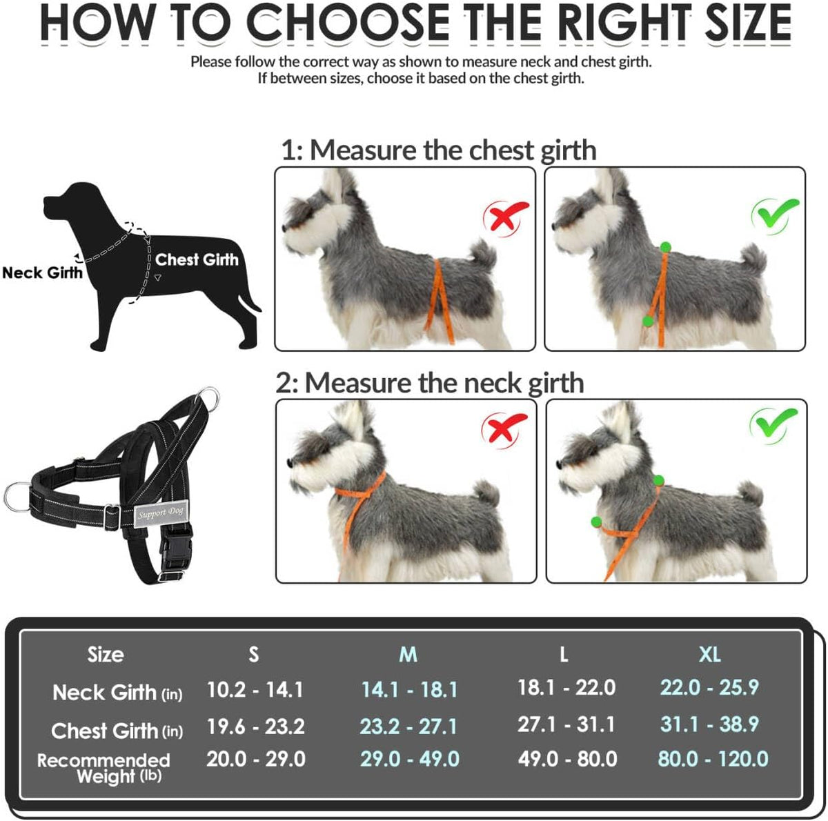 SlowTon No Pull Dog Harness with Front Clip - Heavy Duty, Soft Padded