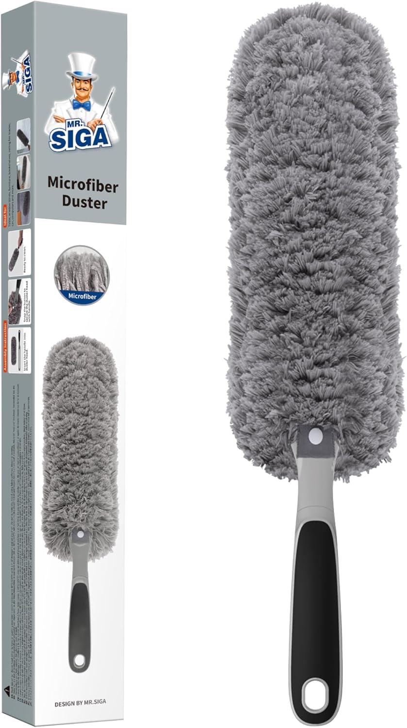 MR.SIGA Lint Free Microfiber Duster, Washable Duster for Household Cleaning