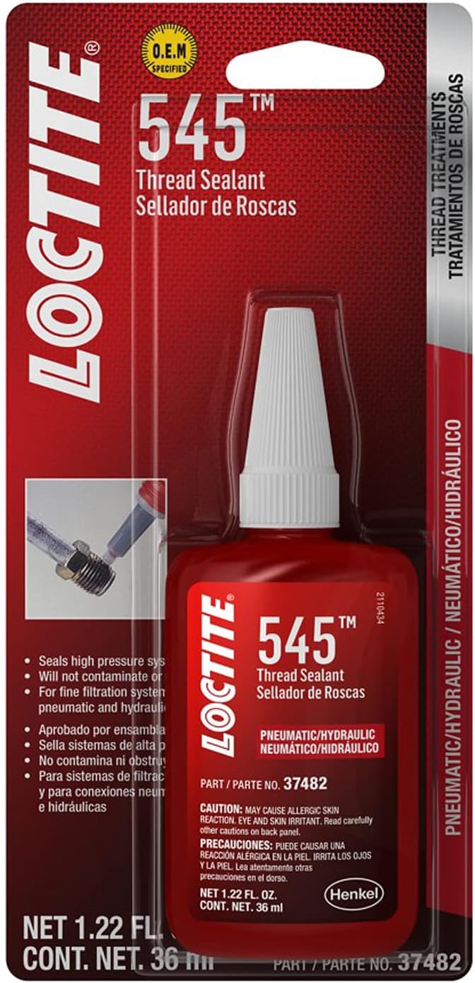 Loctite 37482 545 Pneumatic/Hydraulic Thread Sealant Bottle - 36 ml