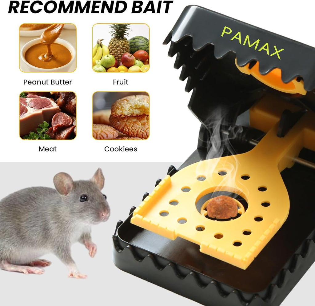 Mouse Traps Indoor for Home, 4-Pack Reusable Humane Snap Traps