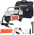 GSPSCN 12V Heavy Duty Tire Inflator Metal Portable Air Compressor Pump