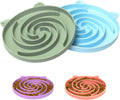Bifeaw Slow Feeder Cat Bowl, Easy to Clean Silicone Bowl, Ideal for Dry and Wet Food (Green and Blue)