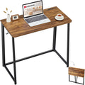 WOHOMO Folding Desk, 31.5" Foldable Computer Table for Small Spaces, Oak