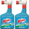 Windex Outdoor Glass & Window Cleaner for All Garden Hoses, 32 oz (2-Pack)