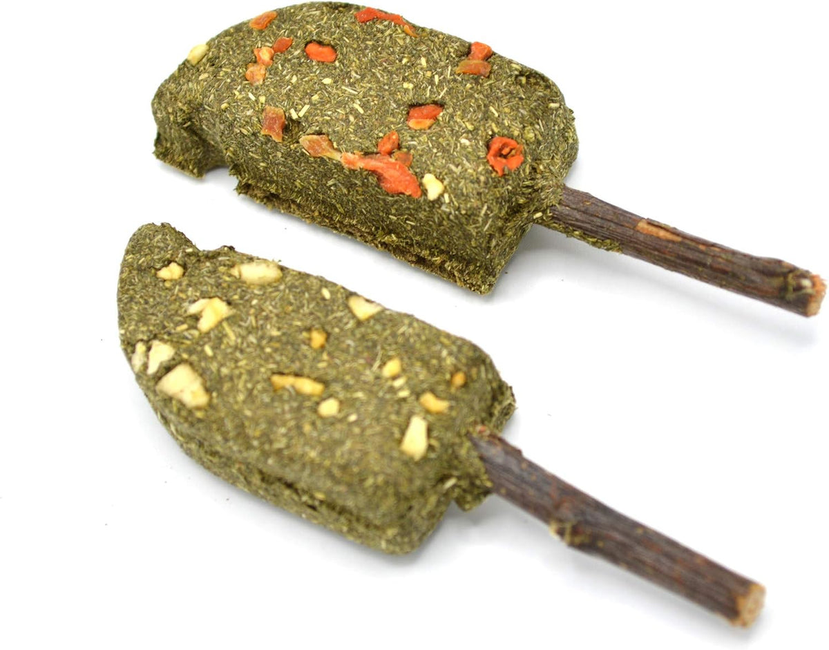 Oxbow Timothy Hay Popsicle, Rabbit Toy & Guinea Pig Chew Toy, Apple Carrot