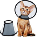 Vivifying Cat Cone, Adjustable Recovery Pet Cone, Three Sizes Lightweight Plastic Elizabethan Collar for Cats, Mini Dogs and Rabbits (Black)