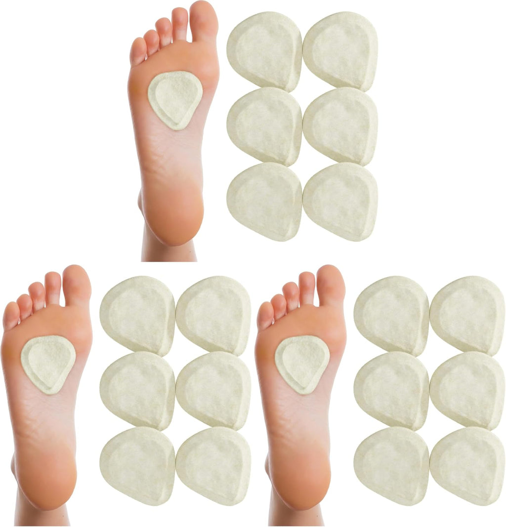 Felt Metatarsal Pads for Women, Men, Skived (1/4" Thick) - USA Made 6 Pairs