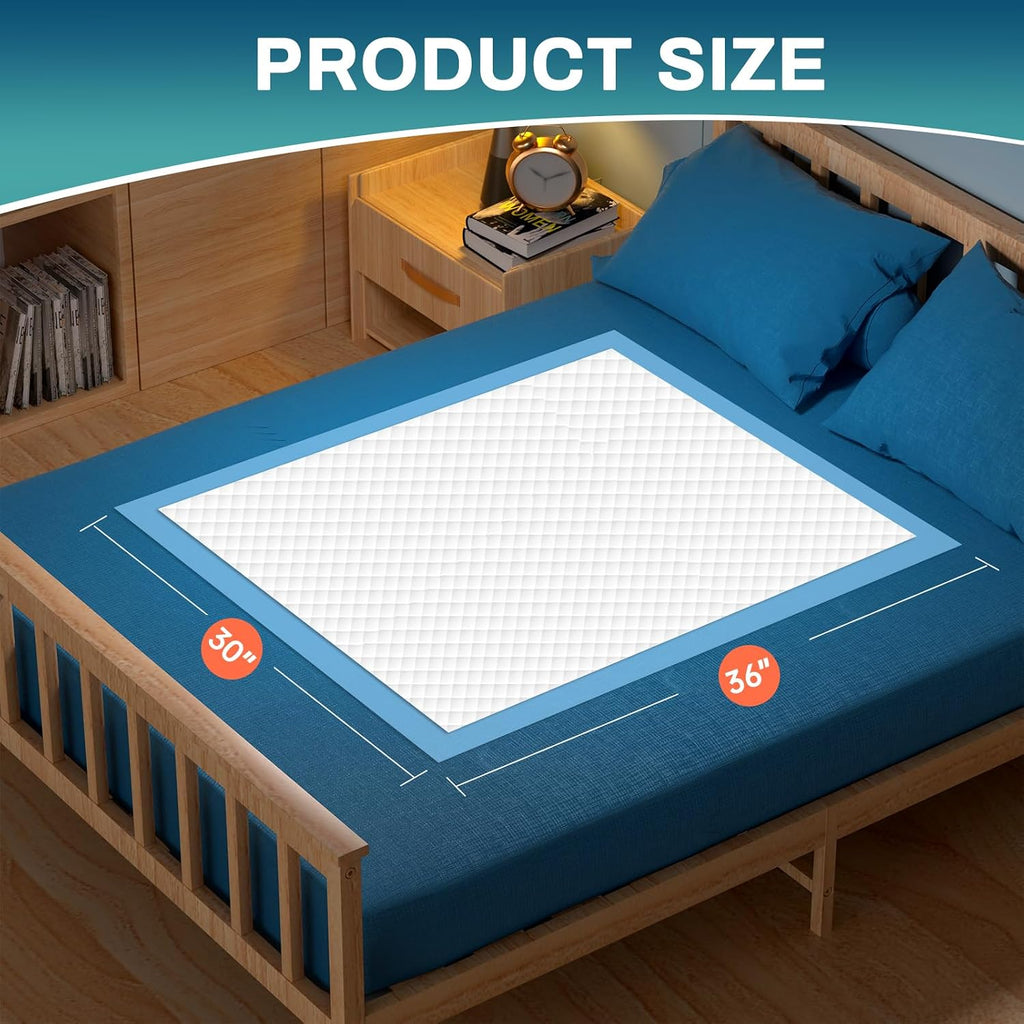 AAY Bed Pads Disposable 30" x 36" 100 Count, Chucks for Adult, Puppy